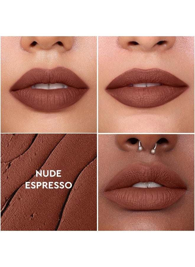 Kiro Non-Stop Airy Matte Liquid Lipstick - Nude Espresso, 5ml | Super-Pigmented, Long-Lasting, hydrating | Waterproof, Smudge-Proof, Lightweight | Infused with Avocado & Apricot Oil - Image 3
